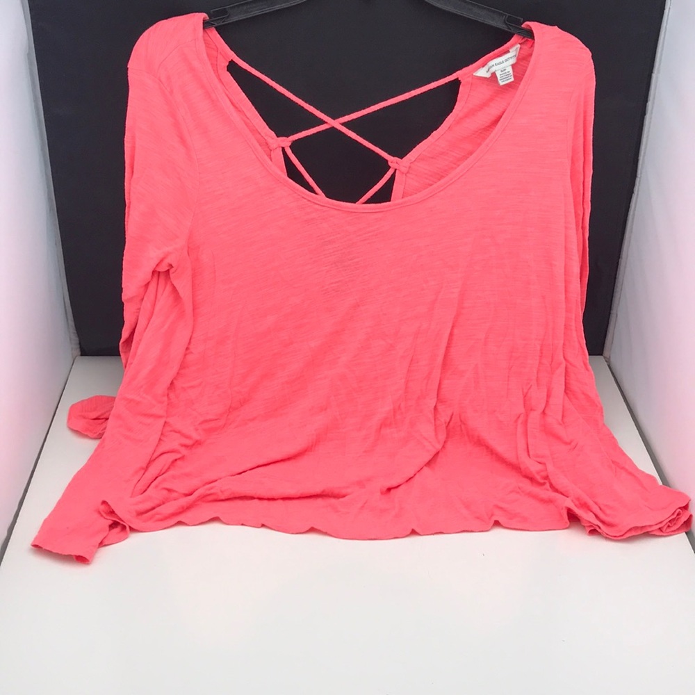 American Eagle pink top with back detail size s